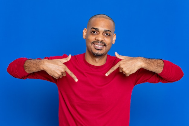 African man with red T-shirt