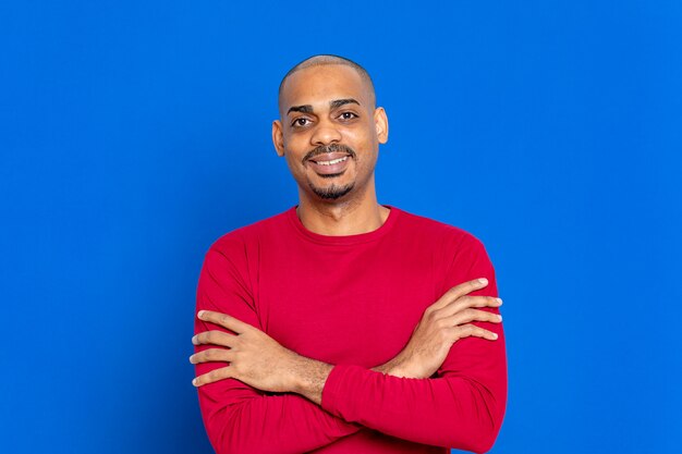 African man with red T-shirt