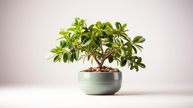 African milk tree plant on a pot on white background