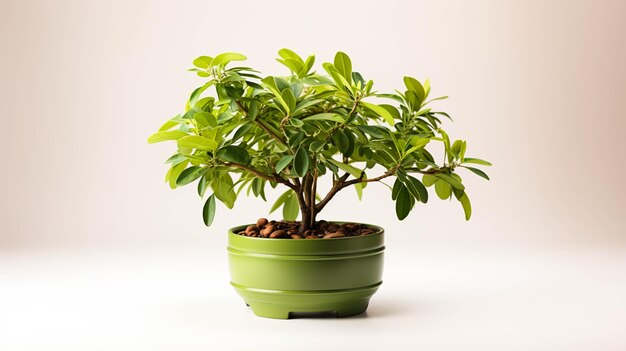 African Milk Tree Plant on a pot on white background