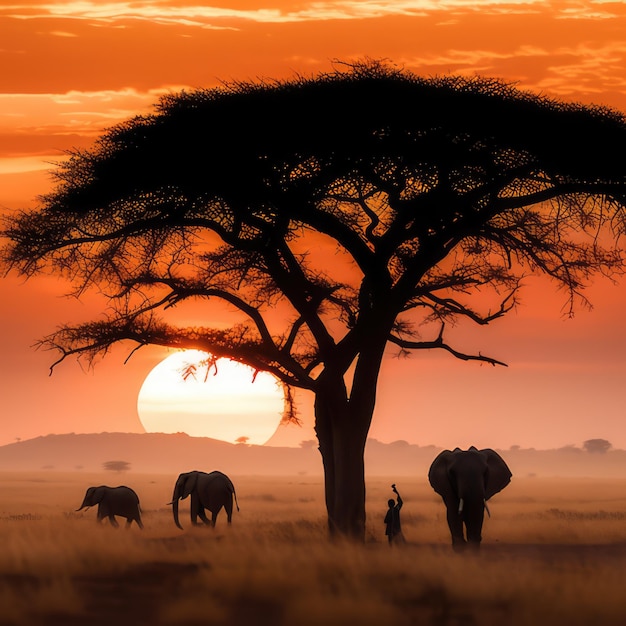 アフリカの自然の背景