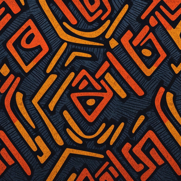 African ndebele pattern fabric