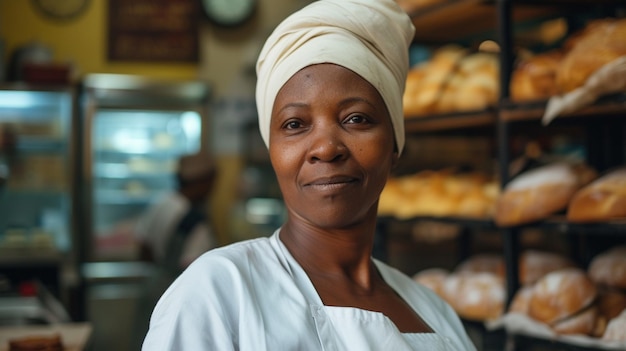 african pastry chef in family bakery