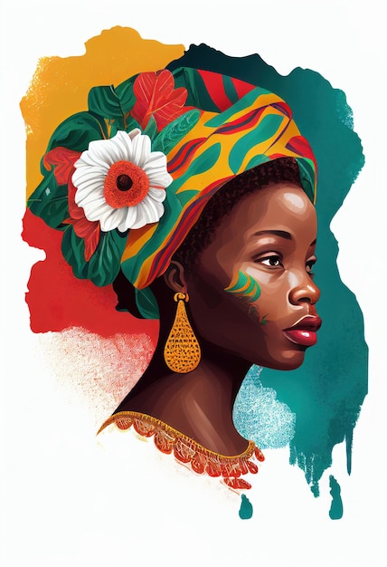 African people colorful illustration Africa day concept Ai generated