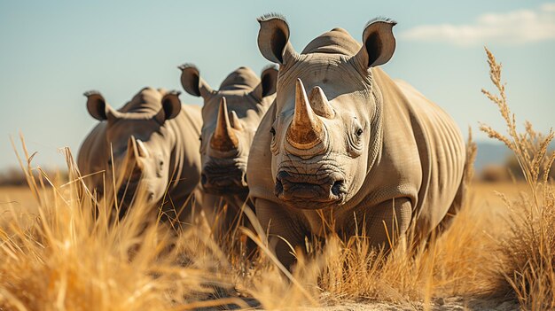 African rhino in kruger national park