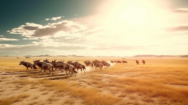 アフリカのサファリの風景