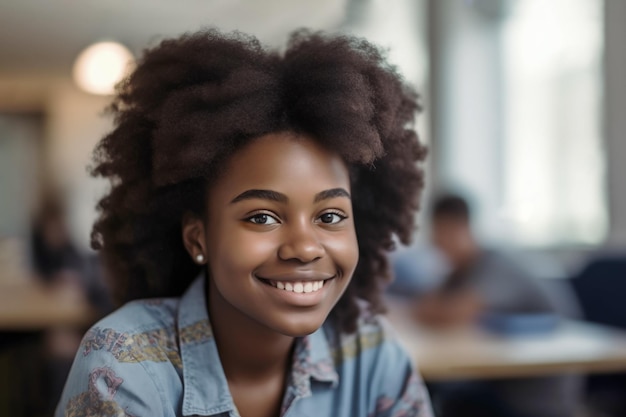 African schoolgirl in a school class generative AI