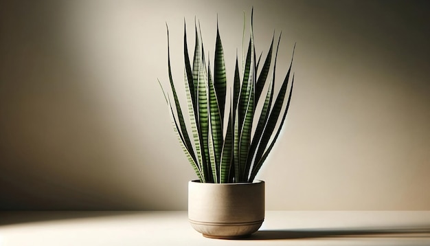 Фото Африканское копьевое растение sansevieria cylindrica в керамическом горшке идеально подходит для садового сайта