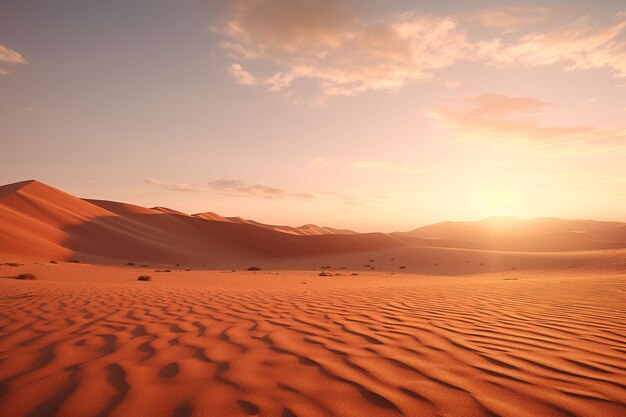 African sunrise over the Namib Desert casting a generative ai