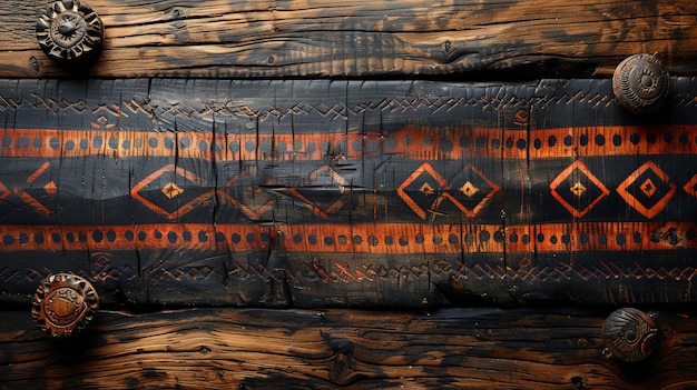Foto african texture and wood with geometric background and tribal art or wallpaper backdrop traditional