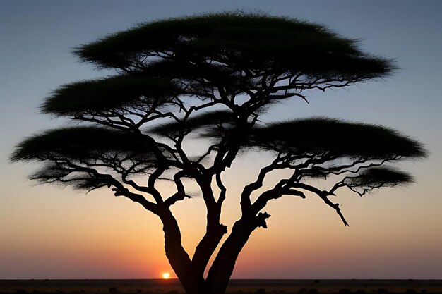 Photo african tree sunset view