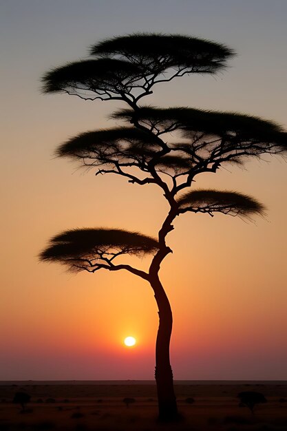 Photo african tree sunset view