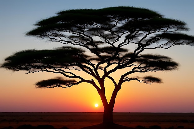 african tree sunset view