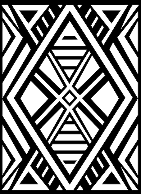 черно-белый цветный рисунок африканского племени