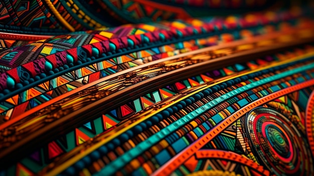 African tribal pattern in colorful Generative AI