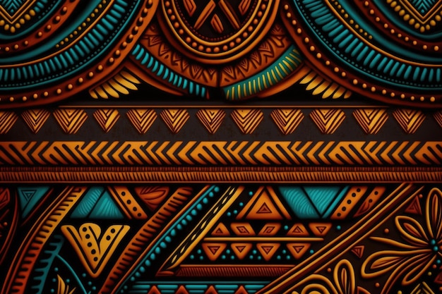 African tribal pattern in colorful Illustration Generative AI