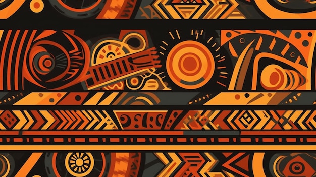 African tribal patterns background texture design print traditional art Generative AI