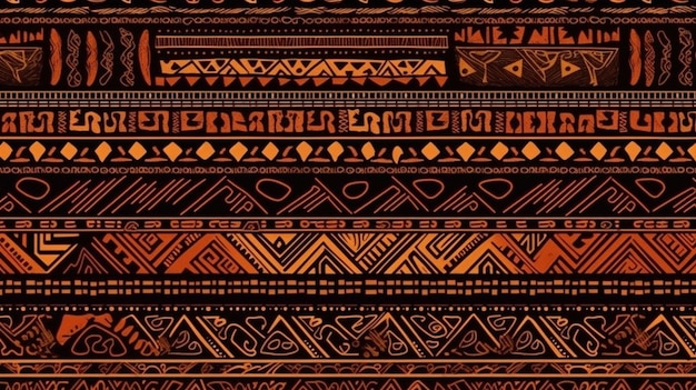 African tribal patterns background texture design print traditional art Generative AI