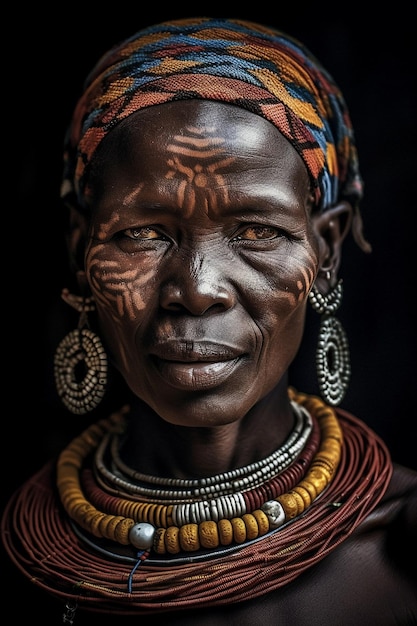 伝統的なCuの美しさと多様性を捉えた、アフリカの部族の親密で力強いポートレート