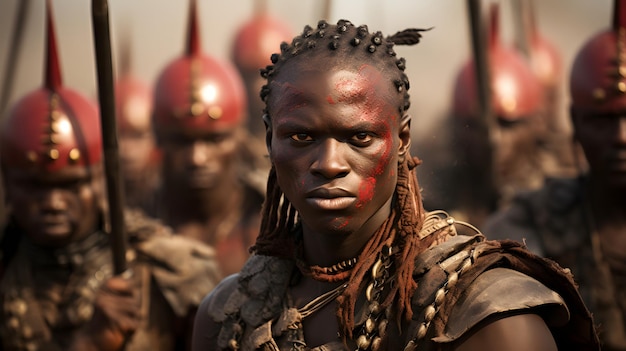 Photo african warrior in the film shane