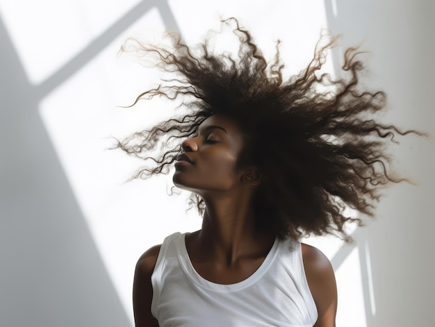 African woman emotional dynamic pose