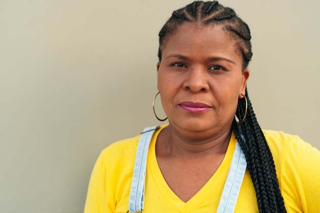 African woman with dreadlocks braids