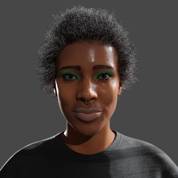 Photo african woman with green eyeshadow