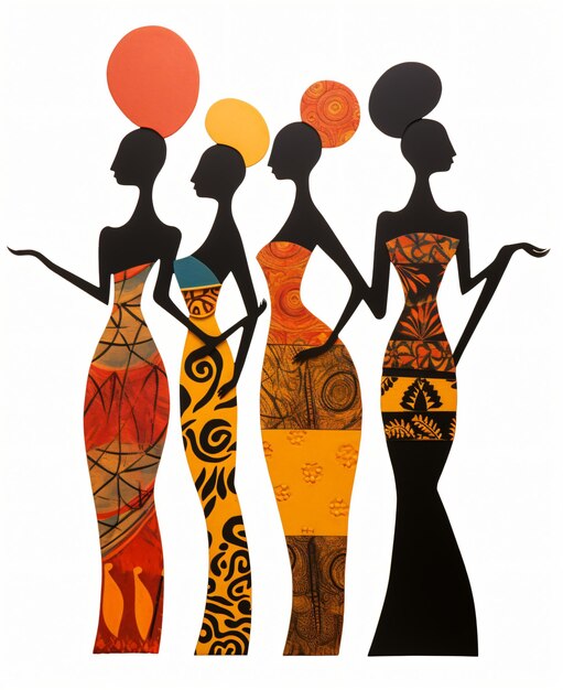 Photo african women sculpture decorative cutouts