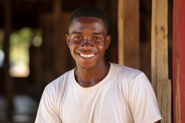 An african young man smile at camera