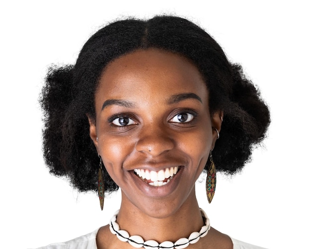 african young woman png transparent happy face portrait cut out