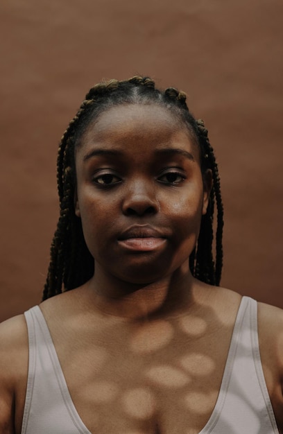 African young woman with braids