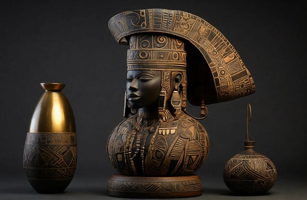 Photo africansculptures for black history month generative ai