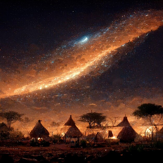 Afrikaans dorp in de Andromeda Galaxy