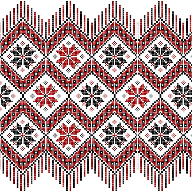 Afrikaans etnisch patroon combineert de traditionele Ikat-stijl met gedurfde geomatische ontwerpen met vi