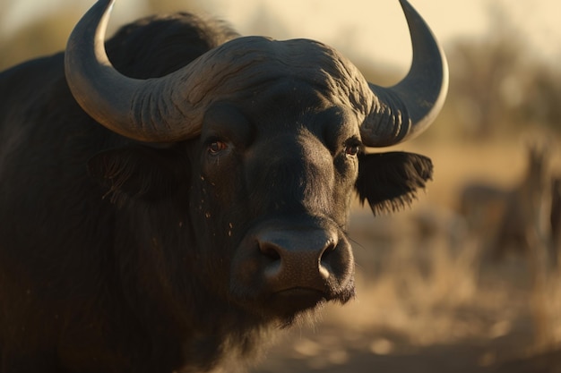 Afrikaanse buffel kijkt naar de camera