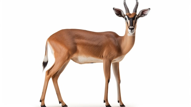 Afrikaanse impala safari dier gericht naar voren Extraheerd en geïsoleerd op witte achtergrond