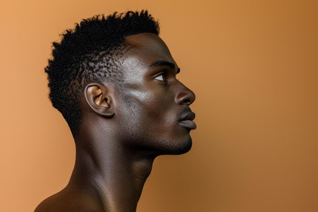 Afrikaanse man model draai zij op de achtergrond