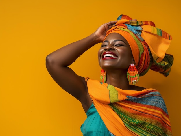 Afrikaanse vrouw emotionele dynamische pose