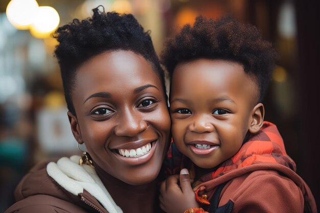 Afrikaanse vrouw haar baby knuffelen