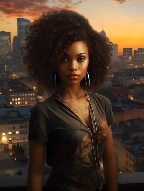 Afrikaanse zwarte vrouw portret schattig meisje foto achtergrond