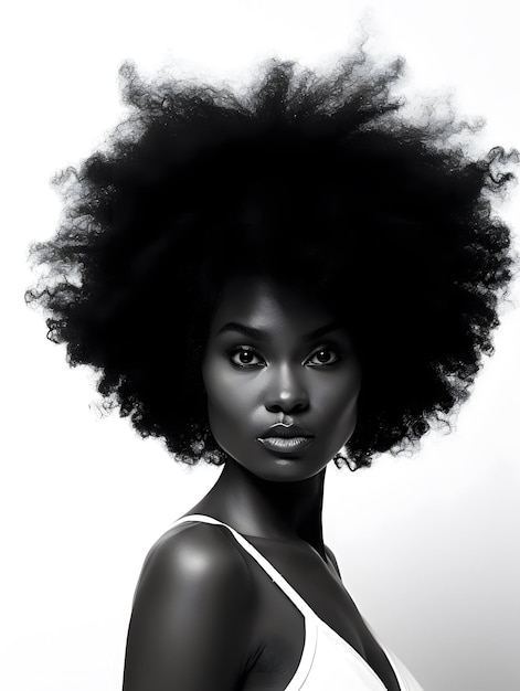 Afrikaanse zwarte vrouw portret schattig meisje stock foto achtergrond