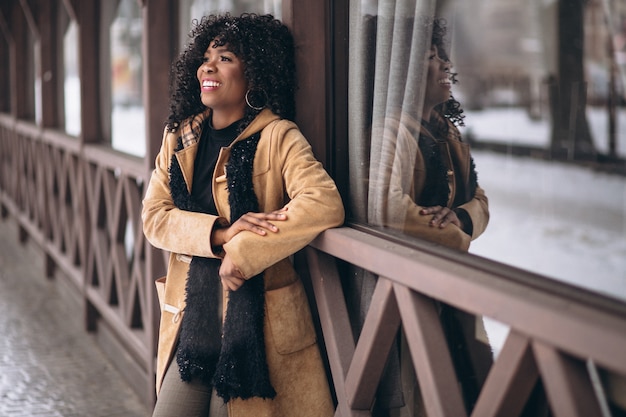 Afro american woman happy