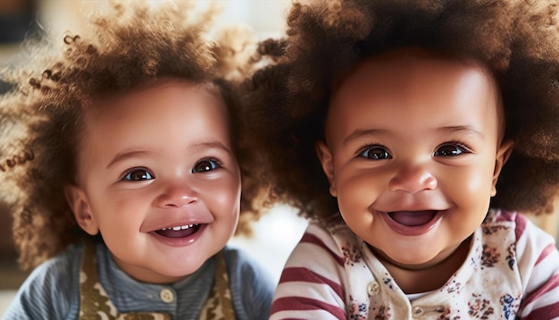 Afro-Amerikaanse en blanke baby's krijgen een band in de kinderopvang