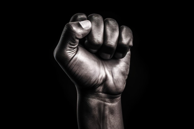 Afro-Amerikaanse hand gebald in een vuist generatieve ai