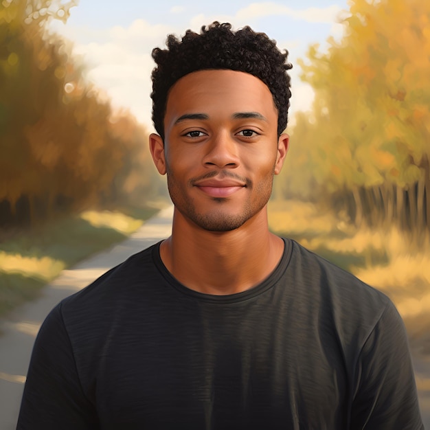 Afro-Amerikaanse man portret illustratie Een mannelijke persoon