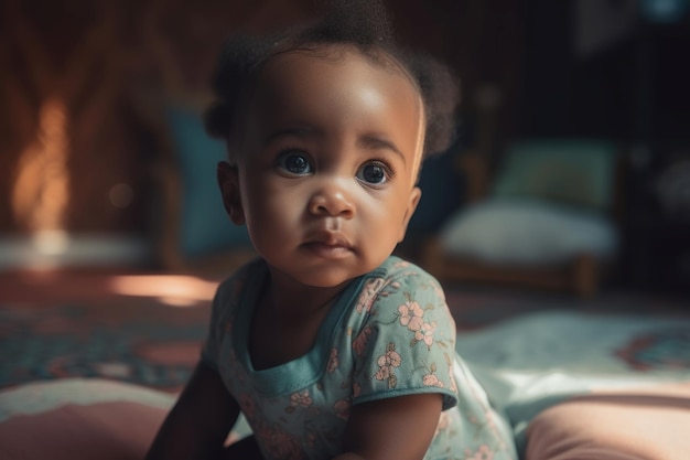 Afro baby Deken familie kind Genereer Ai