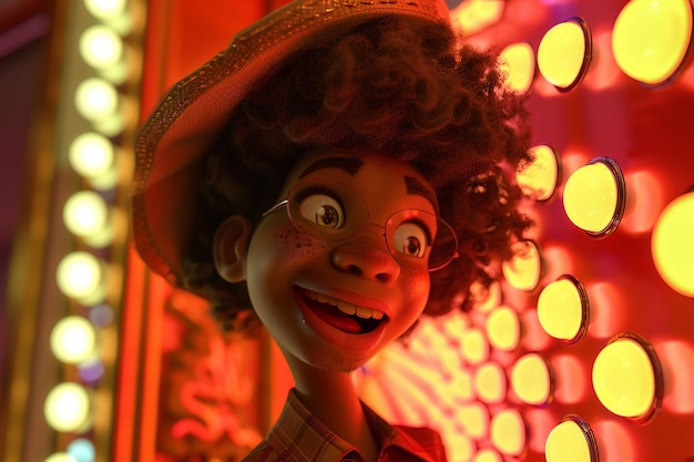 Foto afro cartoon personage gaat naar de vaudeville oct