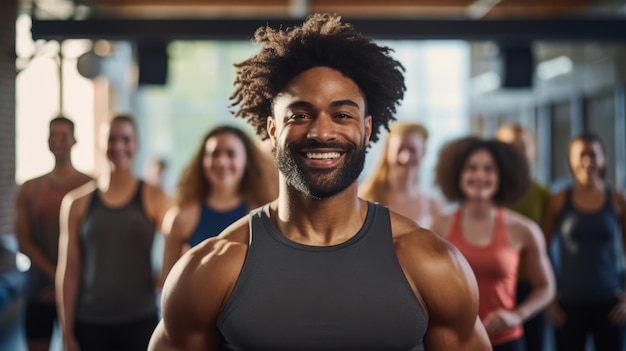 Afro-Latijnse fitness trainer Mooie illustratie foto Generatieve AI