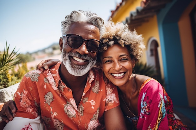 Afro-paar neemt selfie gegenereerd door AI