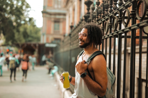 Afro student guy